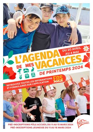 Agenda des vacances de printemps