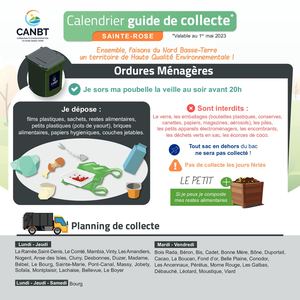 [CANBT] ♻️ Sainte-Rose : DÉCOUVREZ LE GUIDE DE COLLECTE DES DECHETS