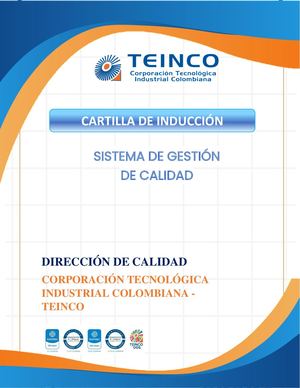 1 Cartilla De Induccion Sgc Teinco 2024