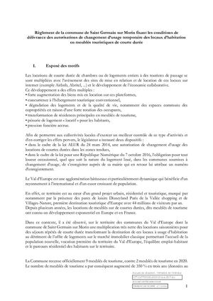 Règlement Meublés de Tourisme - Saint-Germain-sur-Morin