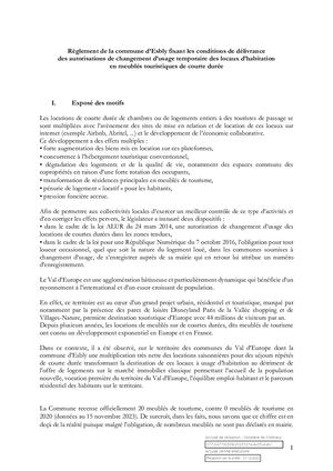 Règlement Meublés de Tourisme - Esbly
