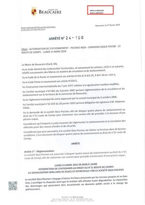 Parution Des Actes Administratifs (arrêtés) D'aujourd'hui  ..
