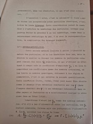 "Individualité des particules élémentaires, statistiques quantiques, principe de Pauli", par Léon Brillouin, Varsovie, 1938 (version française, seconde partie)