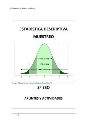 APUNTES Y ACTIVIDADES: ESTADÍSTICA DESCRIPTIVA - 3º ESO