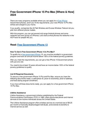 Free Government I Phone 15 Pro Max [Where & How] 2024