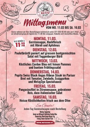 Mittagsmenü Metzgerei  Wil