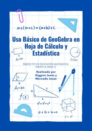 Act 3 Uso Básico De GeoGebra En Hoja De Cálculo Y Estadística