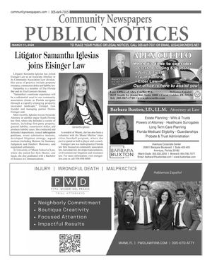 Legals - March 11, 2024