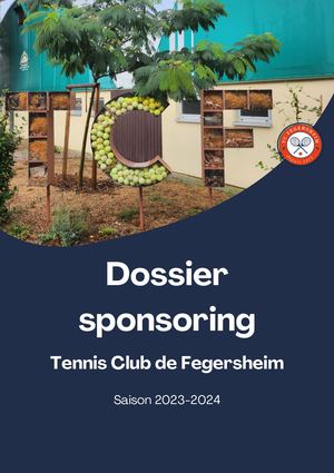 Dossier Sponsoring Tennis Club Fegersheim 2023 2024