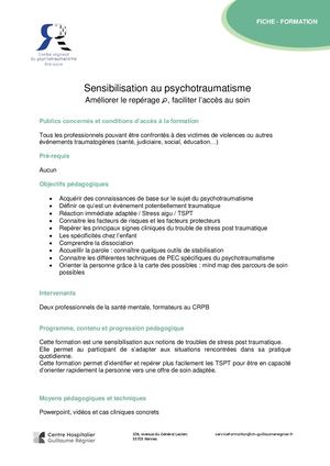 Formations Psychotrauma 2024 CRPB - CHGR