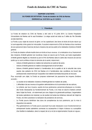 Rapport d'activité 2014 2015