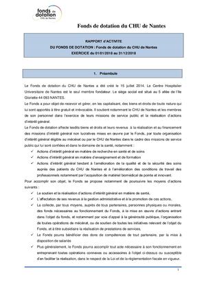 Rapport d'activité 2018