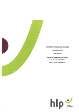 Rapport du Commissaire aux Comptes 2017 Fonds De Dotation Chu Nantes