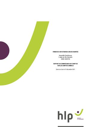 Rapport du Commissaire aux Comptes 2021 Fonds de dotation du CHU de Nantes