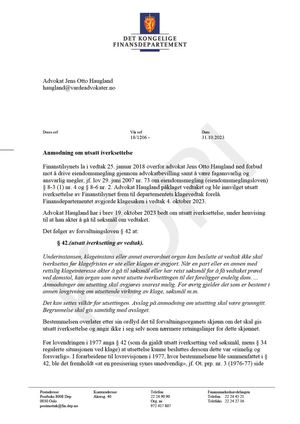 Utilrådelig å la Jens Otto Haugland i Varde Advokater fortsette