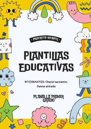 Documento A4 Portada Proyecto Para Niños Infantil Ilustrado Multicolor