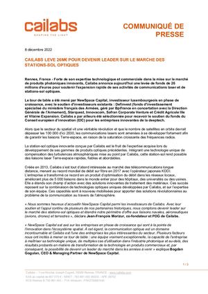 20221208 Cailabs Cp Levée De Fonds 26m