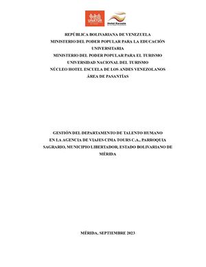 Informe N°1805 Pasantia Administrativa Trabajo De Grado 2023