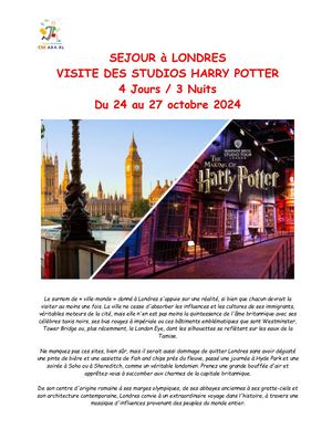 Londres 4jrs 3nts Octobre 2024 Harry Potter