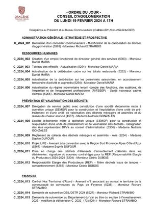 CONSEIL DU 19/02/2024
