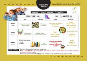 ALSH Gouville-sur-Mer I Mercredis mars-avril 2024