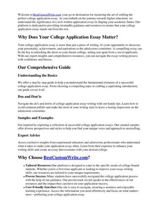 How To Write The Perfect College Application Essay