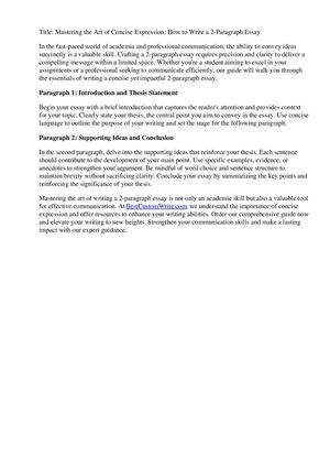 How To Write A 2 Paragraph Essay