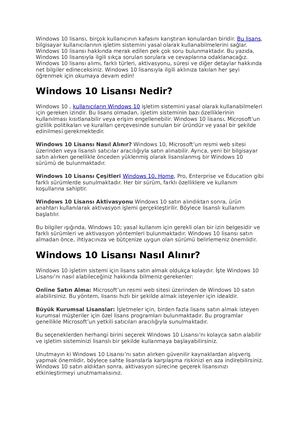 Windows 10 Lisansı Anahtarı Satın Almadan ÖNce Bilmeniz Gerekenler