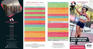 Programme Médiathèque Pornic avril à juin 2024