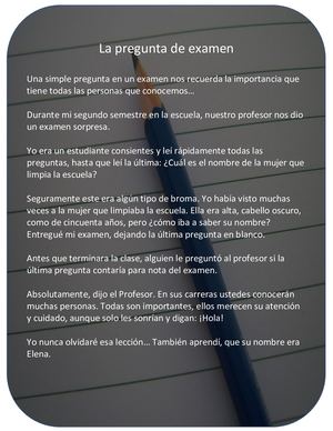 La Pregunta En El Exámen