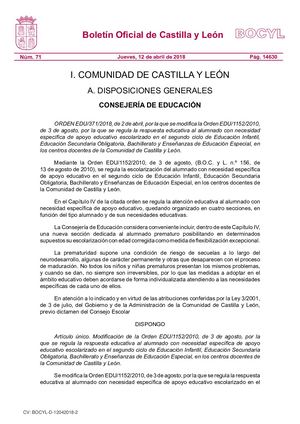 Orden Edu 371 2018,de 2 De Abril