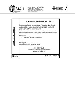 Ofertes de feina 15-03-24