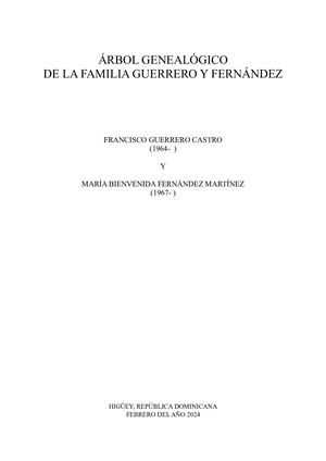 Arbol Genealógico Familia Guerrero Fernández En Higüey República Dominicana