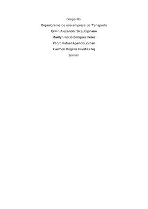Organigrama Empresa De Transporte
