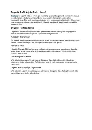 Trafficlio Organik Hit Artırma