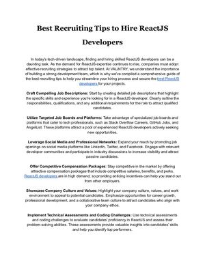 Calaméo - Best Recruiting Tips To Hire React Js Developer