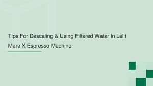 Tips For Descaling & Using Filtered Water In Lelit Mara X Espresso Machine