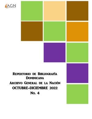 4 Repertorio De Bibliografía Dominicana (Octubre Diciembre 2022)