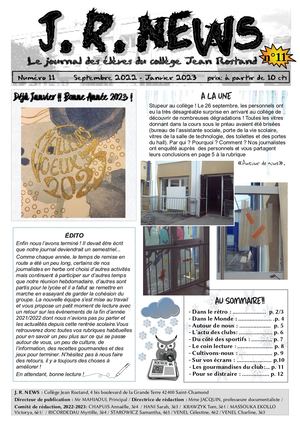 JR News N°11 Septembre 2022- Janvier 2023