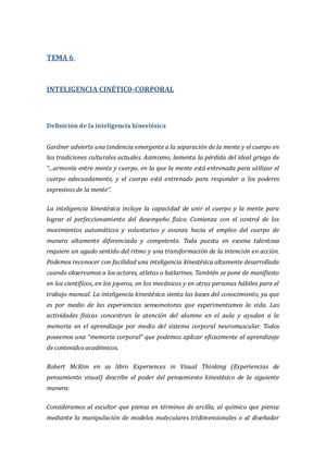 Tema 6 Inteligencia Cinético-corporal