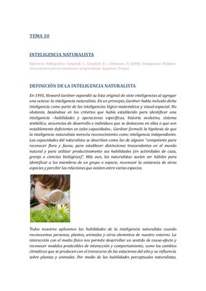 Tema 10 Inteligencia Naturalista