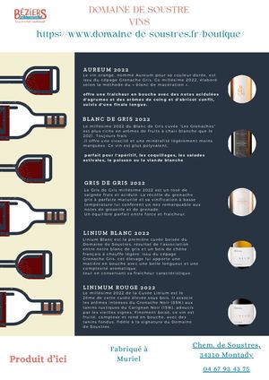 Fiche produit - Domaine De Soustre Vins