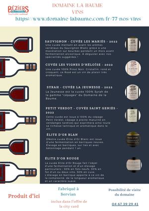 Fiche produit - Domaine La Baume Vins