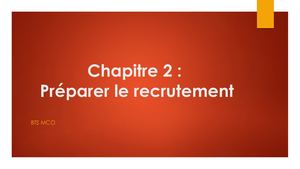 Compétence 2 Chapitre 2 Préparer Le Recrutement