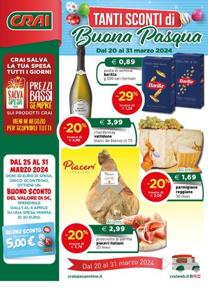 Volantino Crai Padial dal 20 al 31 marzo