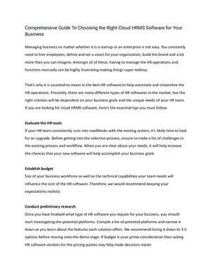 Calaméo - Comprehensive Guide To Choosing The Right Cloud Hrms Software ...
