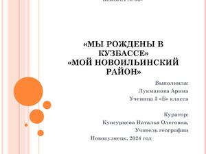 Мой Новоильинский район Лукманова Арина 5 класс