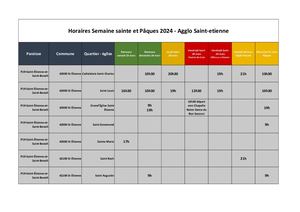 Horaires Semaine sainte et Pâques 2024 - Agglo