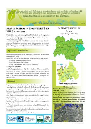 Savoie - TVB - Plan d'actions "biodiversité en ville" La Motte Servolex