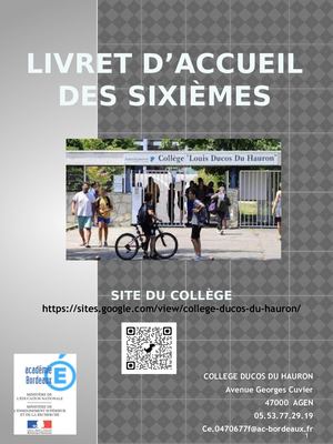 Livret D'accueil 6°
